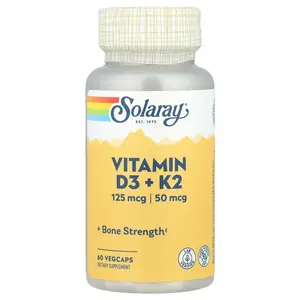 Solaray Vitamin D3 + K2, 60 VegCaps