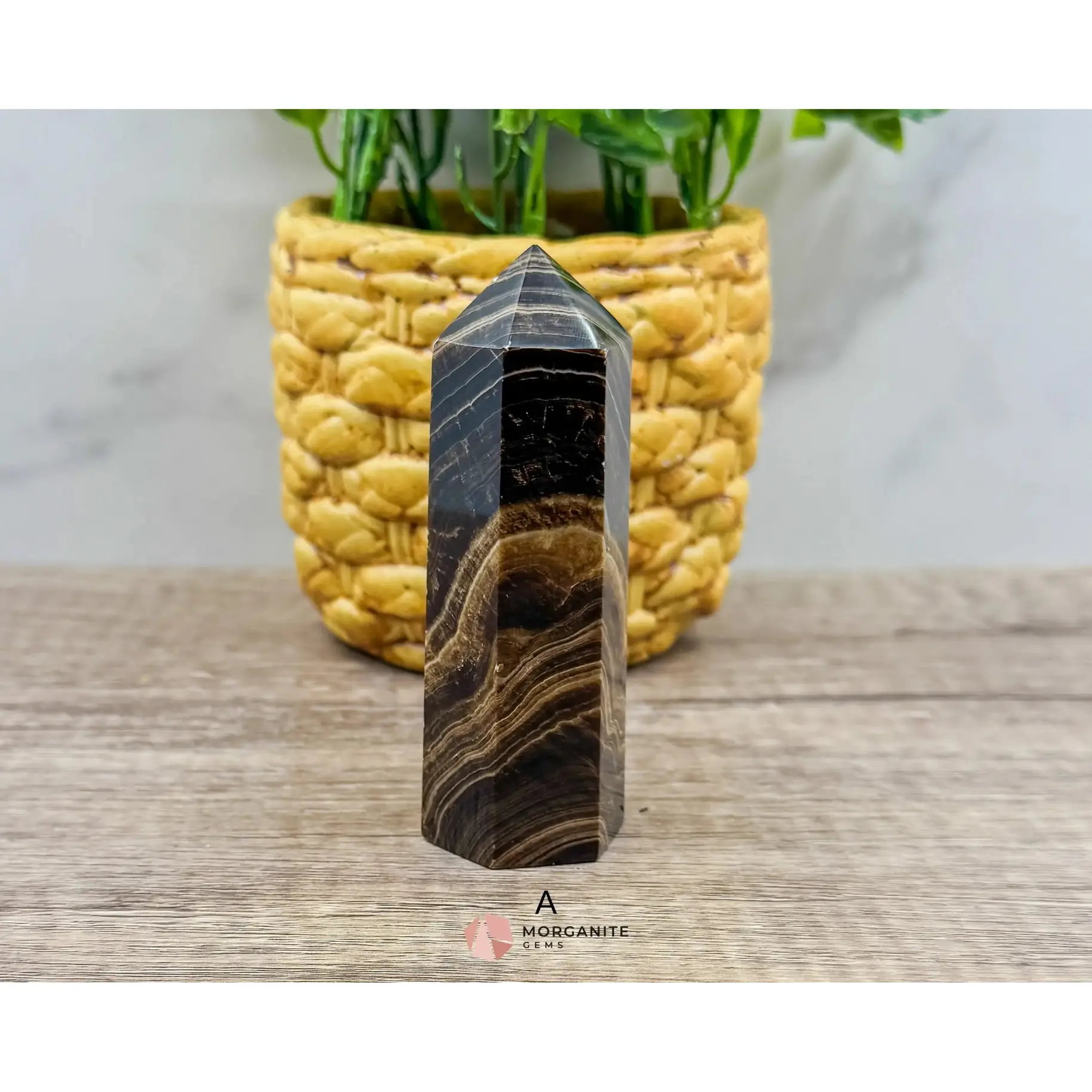 Chocolate Calcite Tower – Elegant and Grounding Crystal Decor
