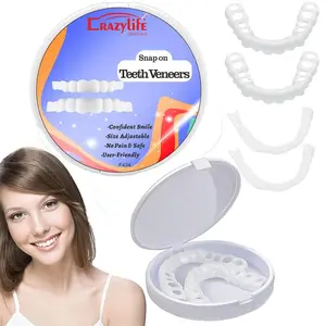 Veneers Snap Perfect Fit Teeth Cover Snap On Silicone Smile  Fake Tooth Veneers Teeth Upper Beauty Tool Denture Dental