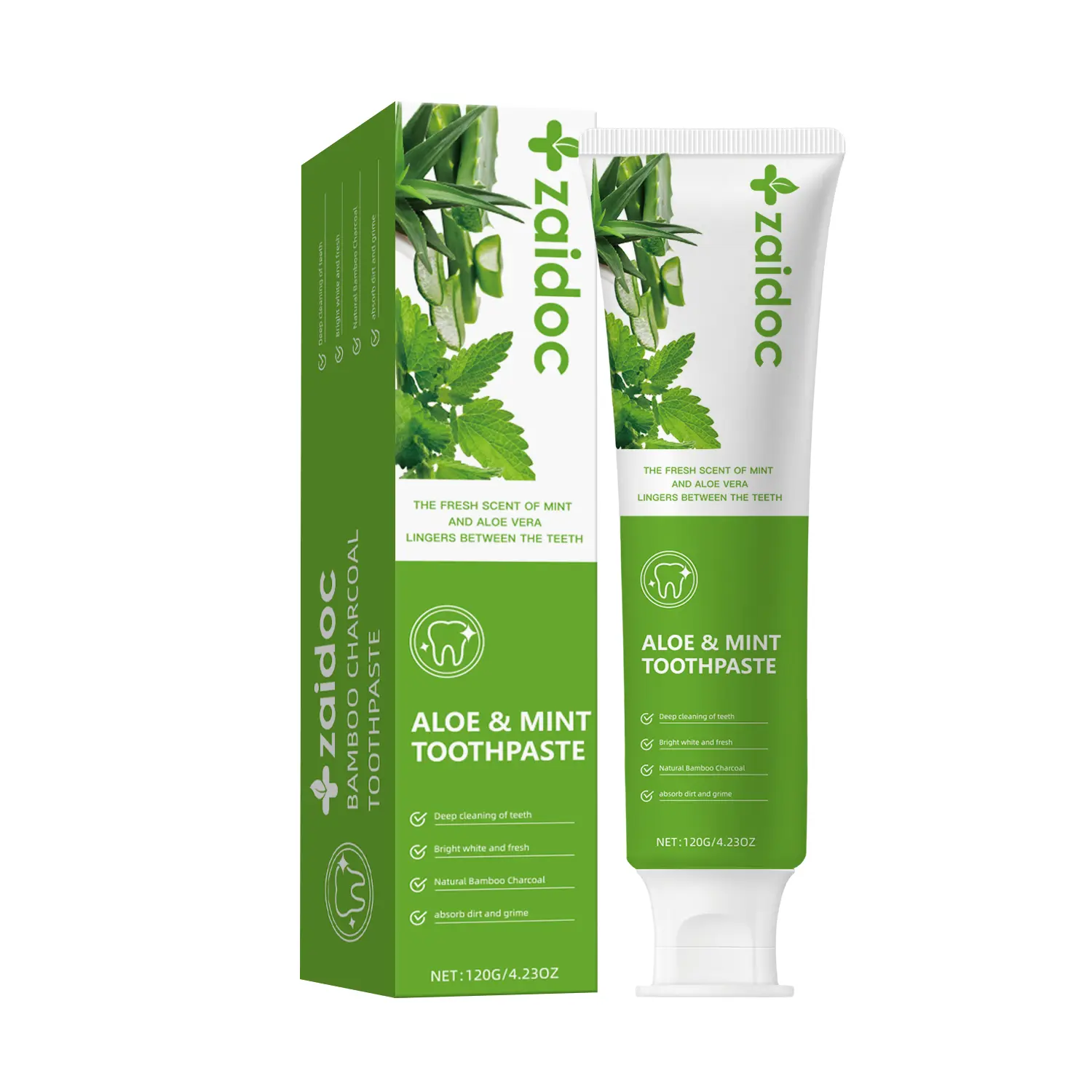 Natural Aloe Vera & Mint Toothpaste - Refreshing Taste, Soothes Irritated Gums, Daily Oral Care Gentle Soothing