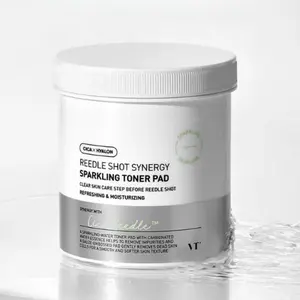 [Official VT Cosmetics Partner] VT REEDLE SHOT SYNERGY SPARKLING TONER PAD (80ea / 200ml) - Removes dead skin cells, Hydrates the skin