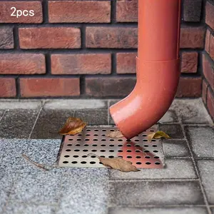 2pcs Large Rustproof Stainless Steel Drain Cover, Leaf Guard Drain Cover, Drain Protector, Outdoor Drain Catches, Floor Drain Strainer for Outdoor Use
