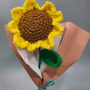 Crocheted Sunflower single bouquet