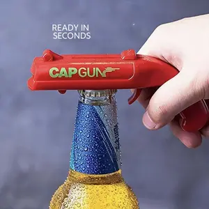 Bottle Opener Fun Shooting Gun, Creative Beer Cap Gun for Party Games, BBQ, Bar and Family Gatherings [Black Red & 3-in-1 Pack]
