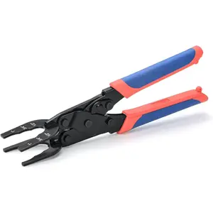 CRQ02 Push to Connect Fitting Removal Tool Quick Release Disconnect Clamp for 1/2 3/4 1 Inch Brass Plumbing Fittings Professional Plier Set Multi Size Combination Kit Heavy Duty Removal Pliers Water Pipe Repair Tool Essential Hand Tool for DIY and Plumber