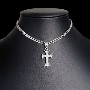 Maltese Rhinestone Cross Choker Necklace - CC