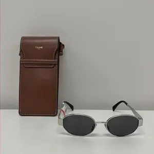 Pre-owned Celine Metal Bag Accessories Silver Frames Gray Triomphe Sunglasses N26042546