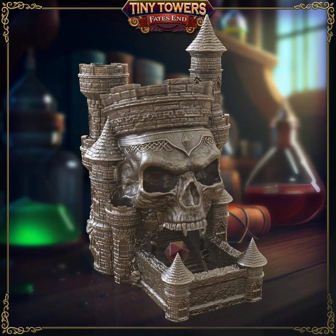 Chonky Skull Citadel D&D Fantasy TTRPG Dice Tower from Fate's End - Role Playing Game Dice Tower - Tabletop RPG Game Dice Tower
