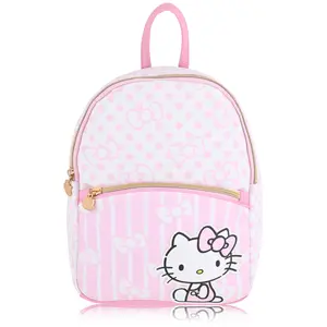 Fast Forward Hello Kitty Backpack for Women | Hello Kitty Woman Purse | PU Leather Hello Kitty Mini Backpack Purse | Pink Hello Kitty Bag Cute Backpack with Keychain Zipper | Hello Kitty Accessories Adults