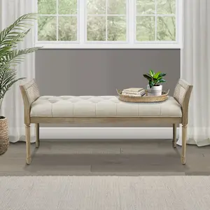Martha Stewart MT105-0159 48.5 x 18 x 24 in. Isla Accent Bench, Natural