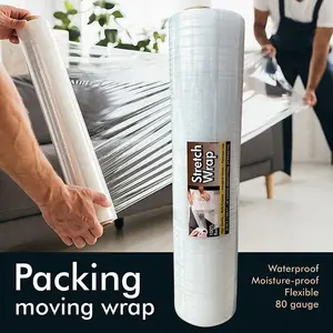 Premium 20-Inch Stretch Film Wrap - 1,000FT Length, 80 Gauge Thickness