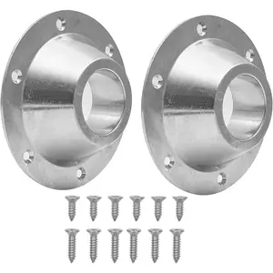 (2-Pack, Sliver Aluminum RV Table and Floor Mounting Base (Standard Size) with 12 Mounting Screws for Camper Trailer, RV Camper Metal Pedestal Table Base