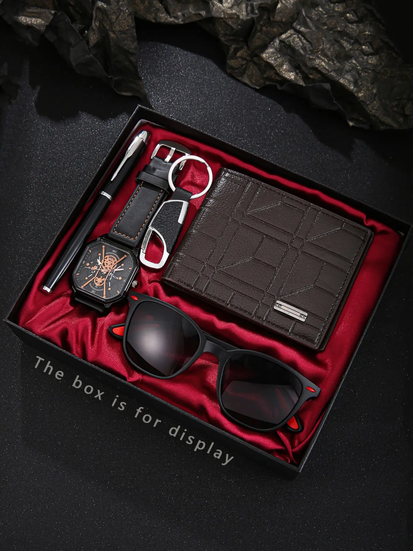 Elegant Dial Pin Brooch, Geometric Wallet Pattern, Glasses Add Passion, Comfortable Keychain Set