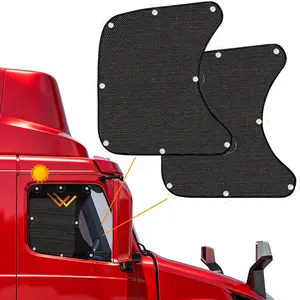 Semi Truck Big Rig Side Window Sun Shade, UV Blocker Heat Insulation Window Cover Fit Freightliner Cascadia, Kenworth T680, Peterbilt 579, International Heavy Duty Trucks, Commercial Vehicle RV Van Trucker Summer Essentials Car Accessory Gadgets