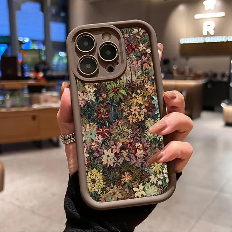 Wildflower Wonderland Pattern Phone Cases for iPhone 17 Pro Max 16 Plus 15 14 Pro 13 12 11, Durable Slim TPU Soft TPU Shockproof Protection Protective Phone Cover
