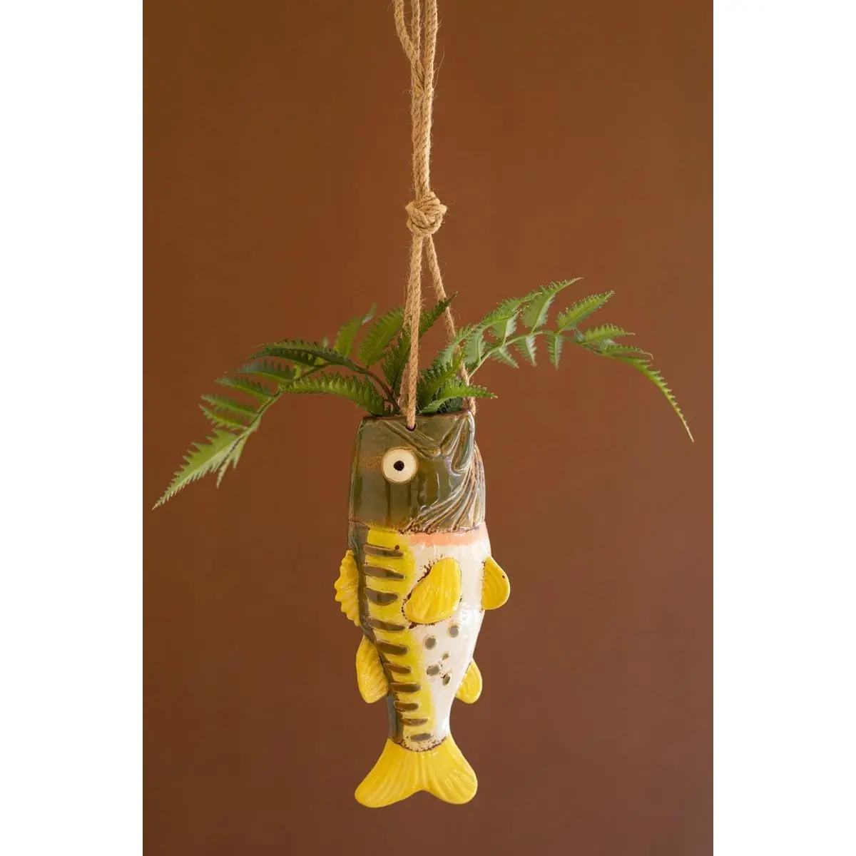 Hanging Largemouth Bass Planter | Whimsical Fish Wall Planter