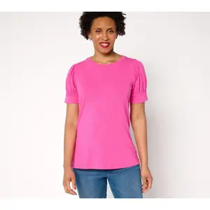 Belle Beach by Kim Gravel Double Smocked Sleeve Top