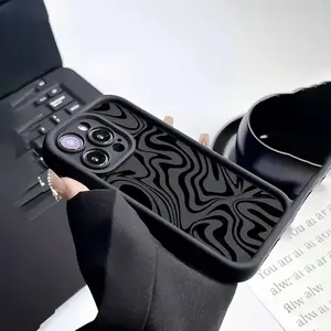 Wave Line Pattern Design Phone Case, Shockproof Phone Protective Cover, Phone Accessory Compatible with iPhone 17 pro max  iPhone 16 15 14 13 12 11 XS XR X Plus Pro Max
