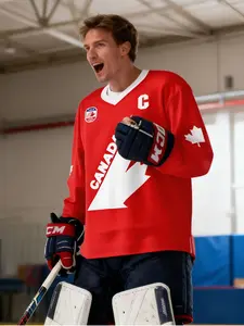 Professional Hockey Jersey - Gretzky #99 Canada Home Long Sleeve Shirt, Lightweight Breathable, Captain C Logo, Best Gift