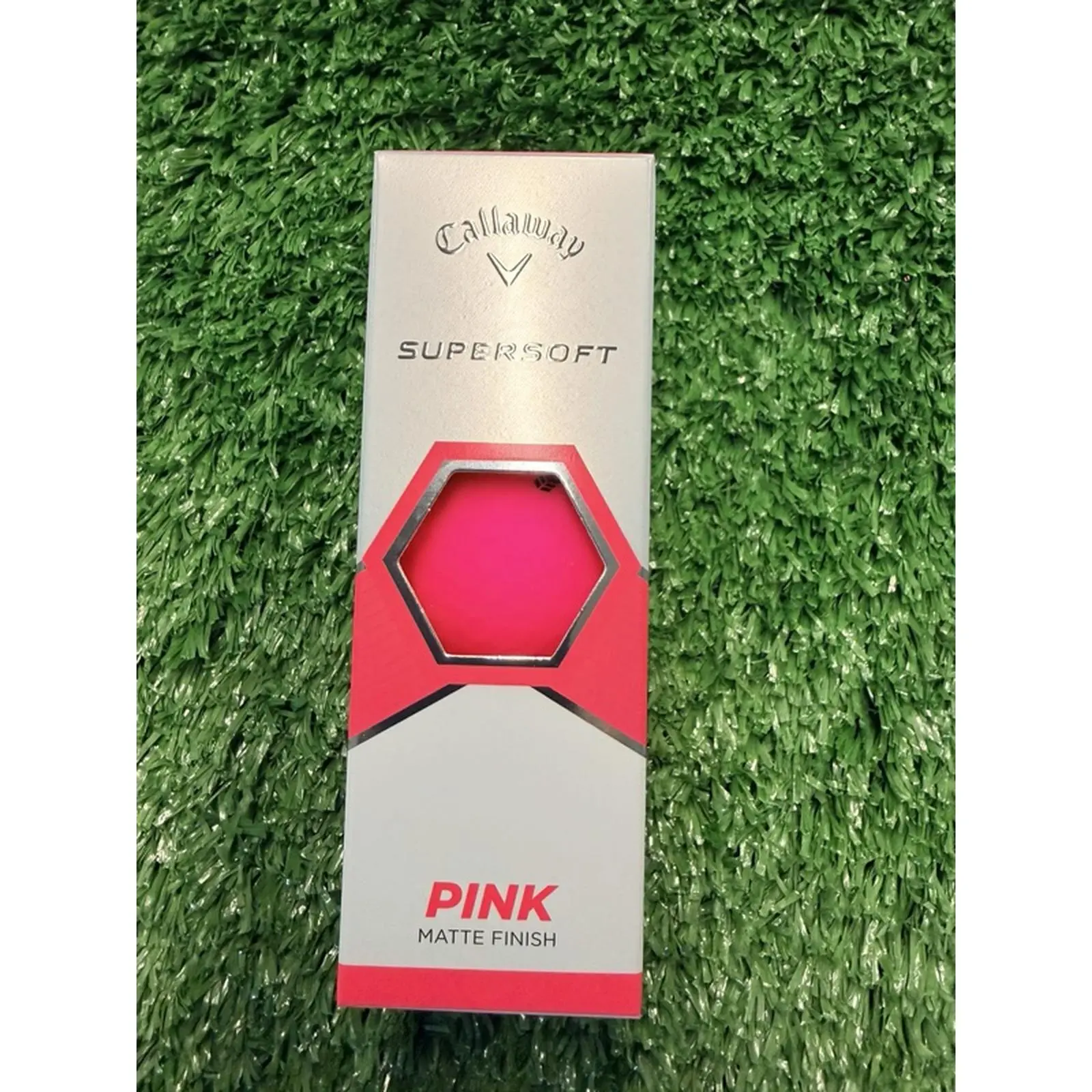 Callaway SUPERSOFT Matte Pink Golf Ball Sleeve - 3 Ball Capacity, Matte Finish, Pink Color, Golf Equipment