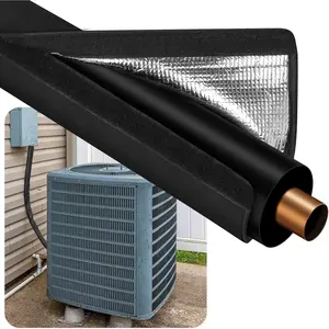 HVAC Copper Pipe Insulation Cover - 600D Oxford Outdoor Mini Split AC Line Protector Sleeve,  Tube Protector Wrap for Central Air Conditioner & Heat Pump, 72''x10.2'' Black