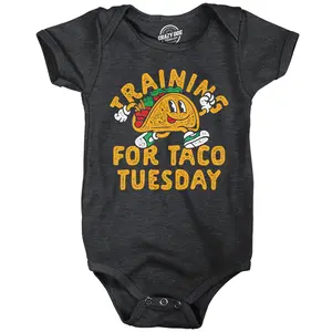 Training for Taco Tuesday Baby Bodysuit Funny Sarcastic Tacos Graphic Novelty Jumper for Infants Funny Baby Onesies Sarcastic Clothes for Baby Funny Food Onesie Novelty Onesie Black -