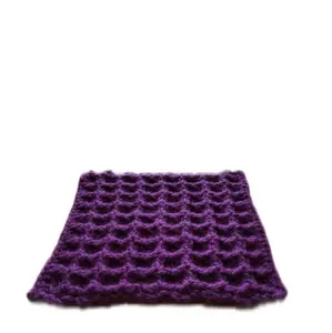Purple waffle stitch pot holder (crochet)