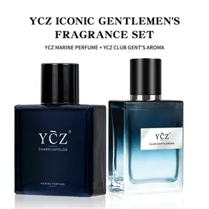 YCZ Iconic Gentlemen's Fragrance Ensemble - Marine Perfume & Club Gent's Aroma, Long-lasting Liquid Scent, Suitable for All Occasions Citrus Cedarwood Amber Citrus Floral Woody