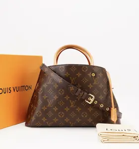 Pre-owned Louis Vuitton Montaigne BB Monogram Canvas Plum Interior