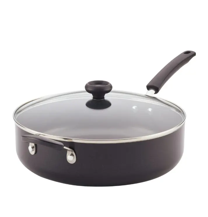Easy Clean 6 Quart Aluminum Nonstick Covered Jumbo Cooker Chef's Pan with Helper Handle, Black Easy Clean 6 Quart Aluminum Nonstick Covered Jumbo Cooker Chef's Pan with Helper Handle, Black