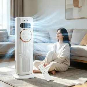 2-in-1 Cooling & Heating Tower Fan with Remote – Adjustable 3 Fan Speeds, 2 Heat Settings, High Power Output, Safe No Blade Design, Add Water/Ice for Extra Cooling – Ideal for Year-Round Home Use