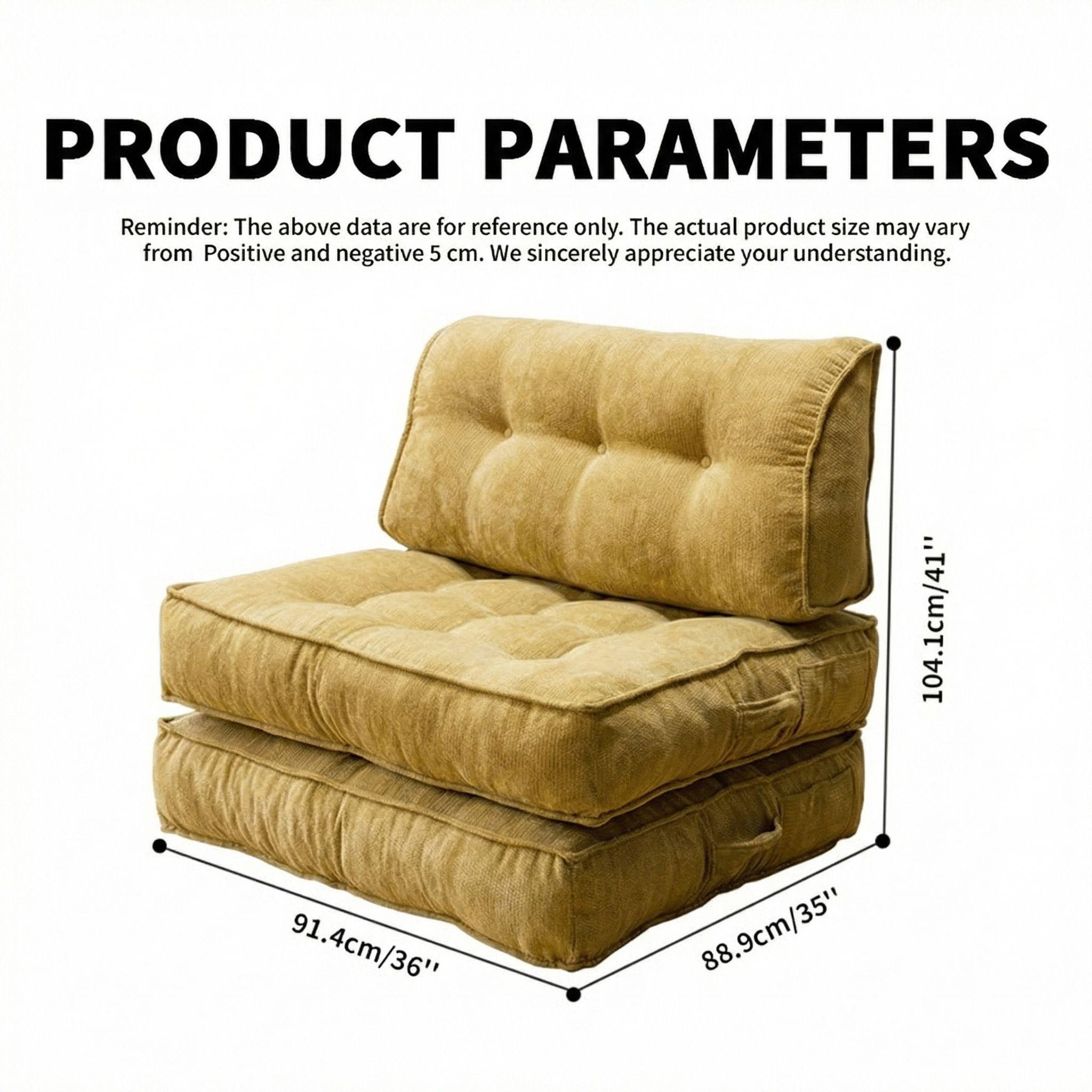 Chenille Small Space Convertible Sofa Bed, 2-in-1 Folding Floor Sleeper, No Assembly Space Saving Couch for Living Room Bedroom Apartment Dorm Guest Room Boneless Chaise Plush Modern furniture sectional Modular