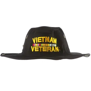 Vietnam Veteran Black Military Hunter Hat