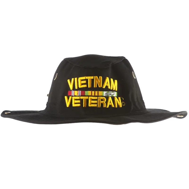 Vietnam Veteran Black Military Hunter Hat