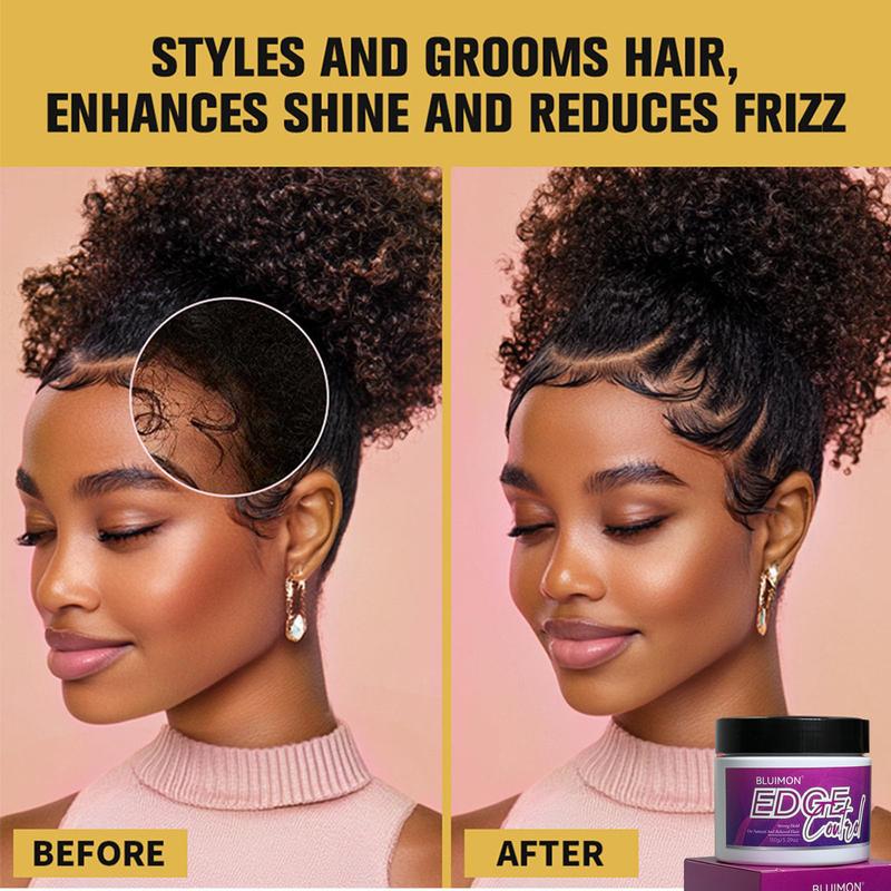 Bluimon Edge Control Gel with Castor Oil Non-Greasy Non-Flaking No White Cast Long Lasting Supports Hair Growth Natural Formula for All Hair Types 5.07 Fl Oz