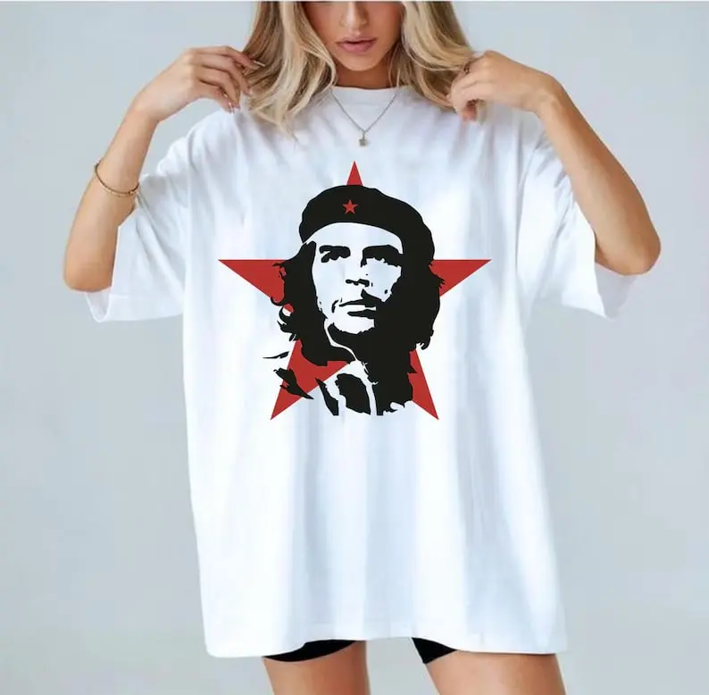 Che Guevara Face Silhouette Iconic Retro Graphic T Shirt, Leftist Revolution Activist Top Unisex Shirt Gift For Friend