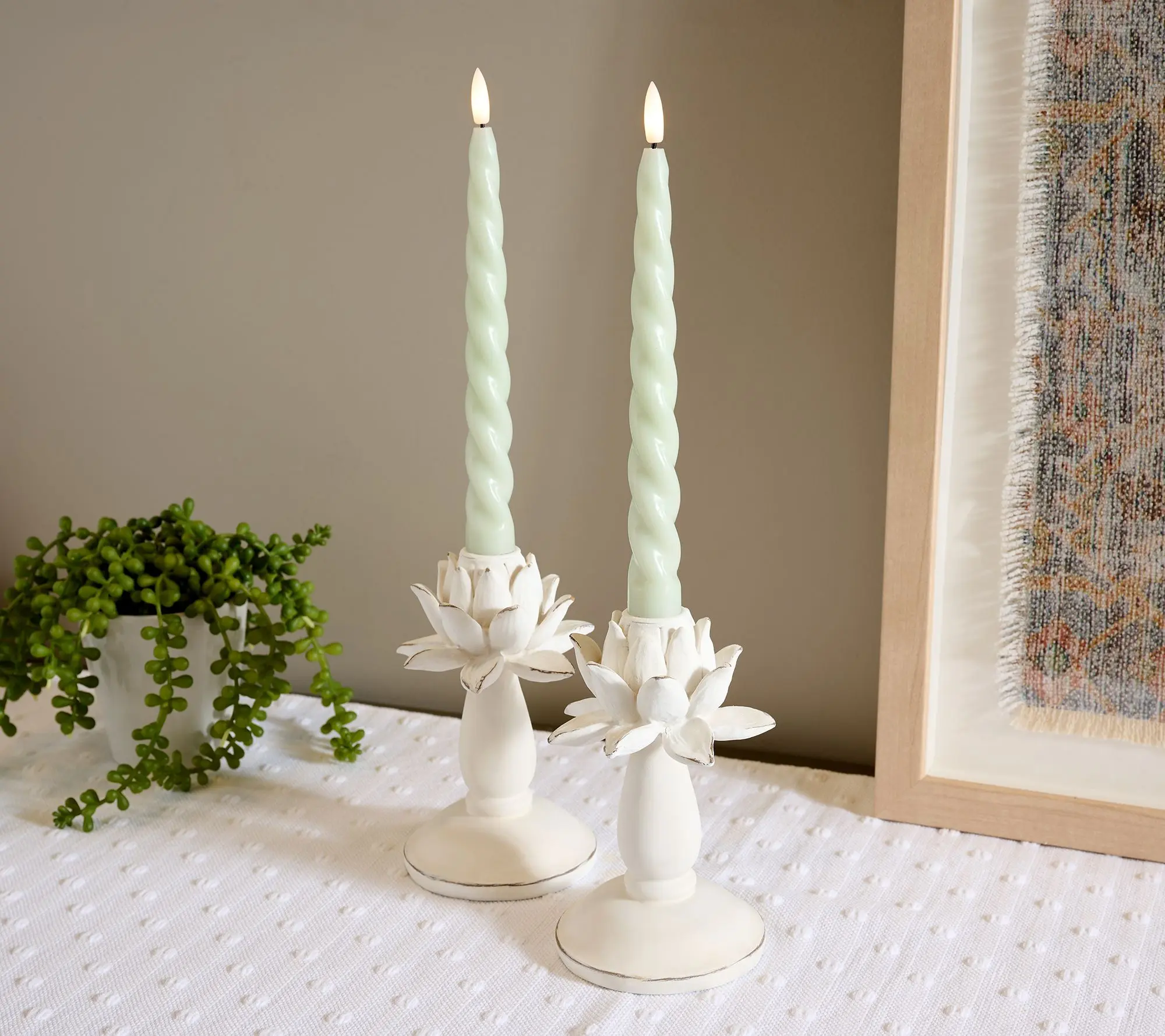 Set of 2 Artichoke Taper Holders by Valerie