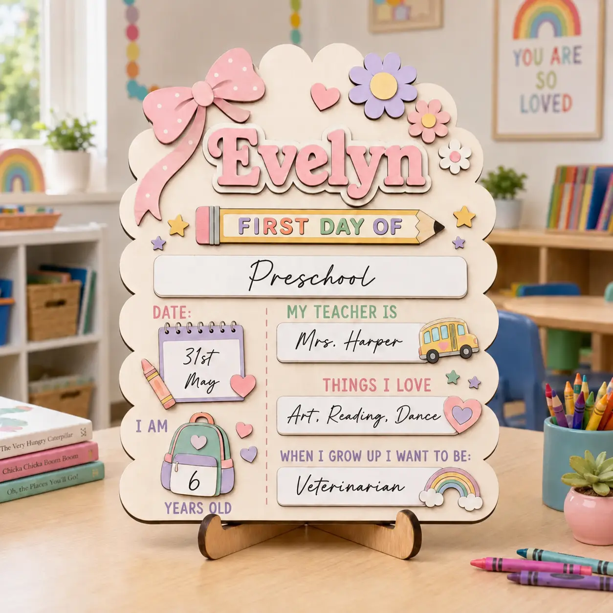 [SEND YOUR NAME VIA MESSAGE] Personalized First Last Day of School Cloud Sign, Reusable Dry Erase Keepsake, Back to School Board, Back to School Idea Gifts for Kids, Class of 2026, First Day of School Sign