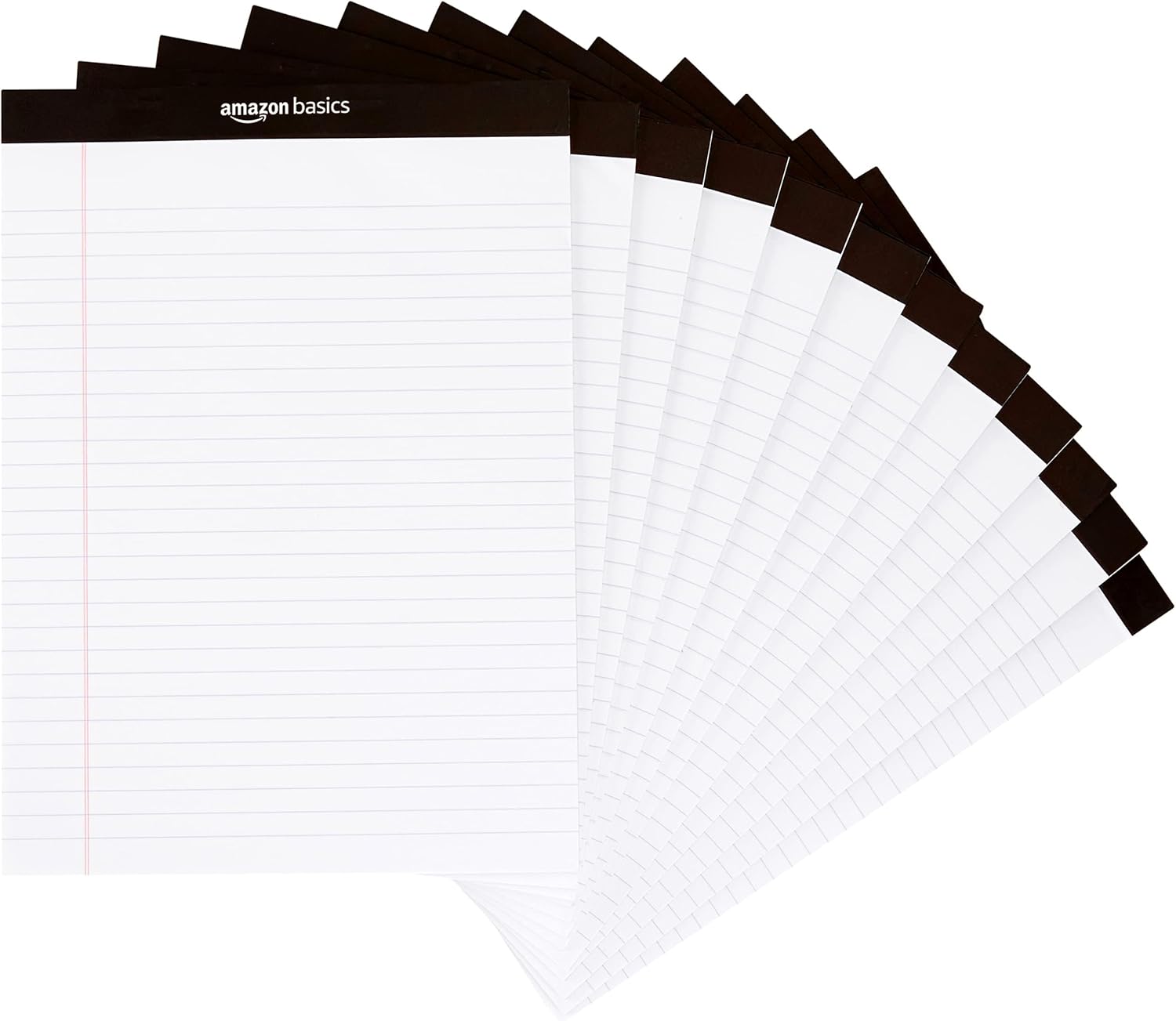 Wide Ruled Lined Writing Note Pads for Office Supplies, 8.5" x 11.75", White, 12-Pack of 50 Perforated Sheets