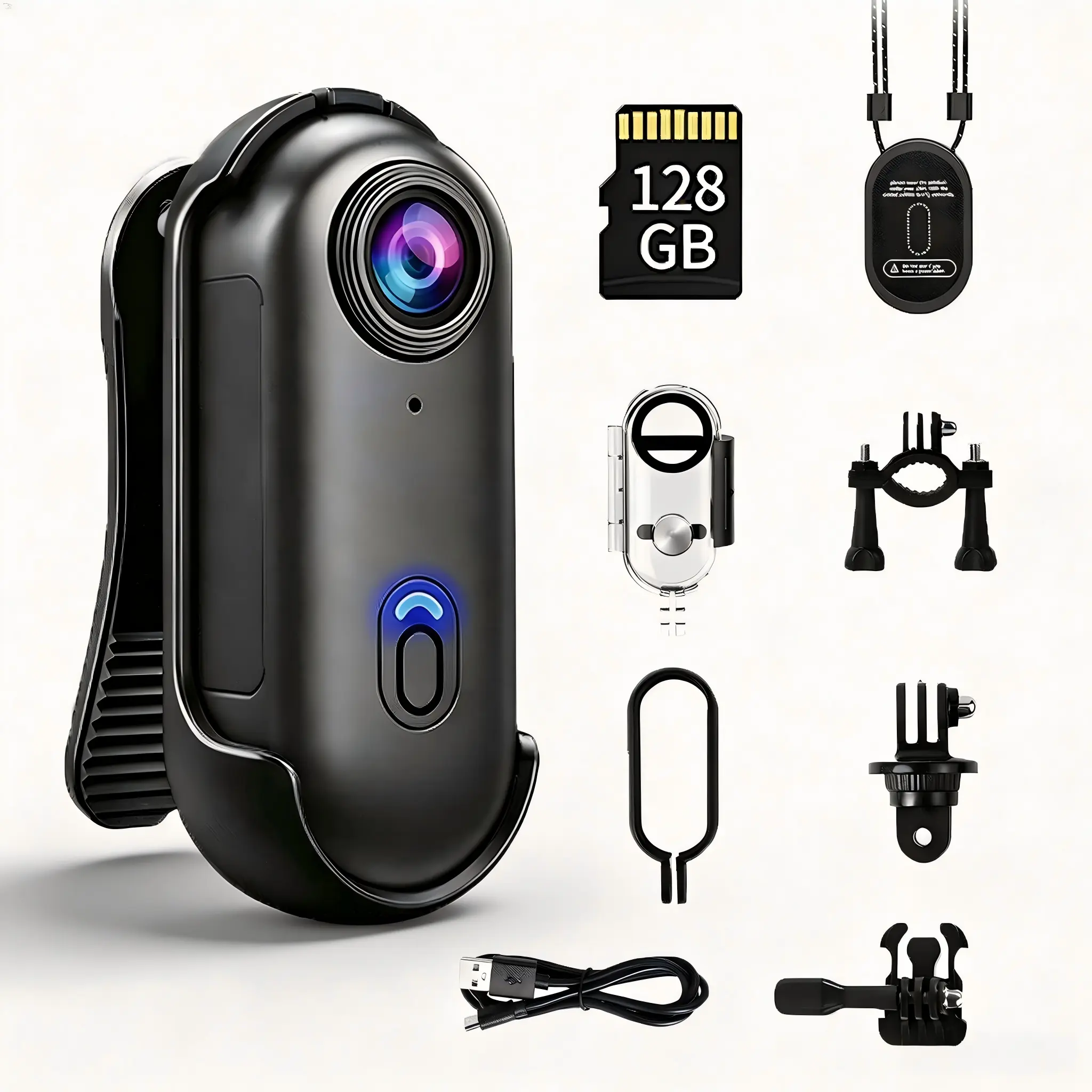 【Back To School】NUISK Mini Vlog Camera,Portable Body Camera, Vlog Recording Device,  WiFi Connection, 5V Power Supply Supported, U3-Spec Memory Card,Built-in Battery, Video & PhotoCapture, Ideal for Cycling,Travel and Daily Recording