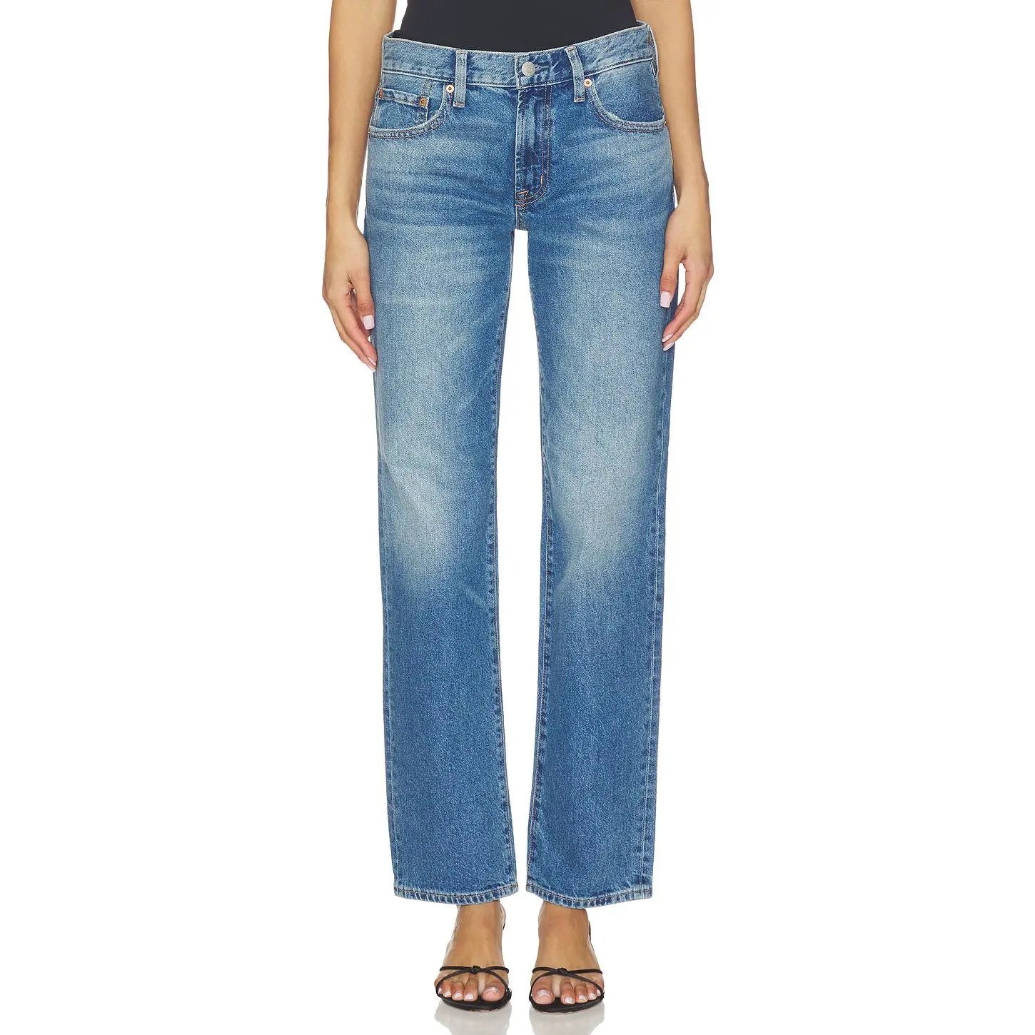 PISTOLA Issa Mid Rise Relaxed Straight Jeans in Sorensen