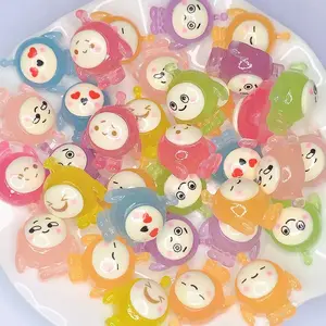 50-Piece Set Cartoon Mini Glow-in-the-Dark Eggs Party Toys, Cute Cartoon Figurine, Micro Food Play Resin Accessories, DIY Handmade Toy Light-Up Garden Landscape Desktop Car Desk Ornament