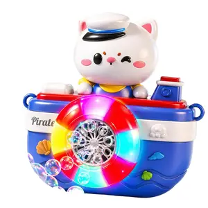 LED Bubble Machine for Kids, Rechargeable Automatic Bubble Maker with Music and Colorful Lights, Outdoor Summer Party Bubble Blower Toy
