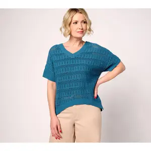 Attitudes by Renee 100% Cotton Crochet Sweater
