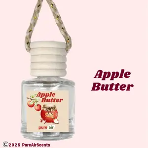 Apple Butter Pure Air Scented Air Freshener Oil Diffuser - Hangable Glass Woody Design - Lasts 60+ Days - Fragrance Oil Diffuser