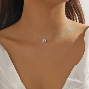 Water Transparent Heart Shaped Zirconia Necklace for Women, Perfect for Everyday Wear and as a Gift for Mother's Day or Friend's Birthday