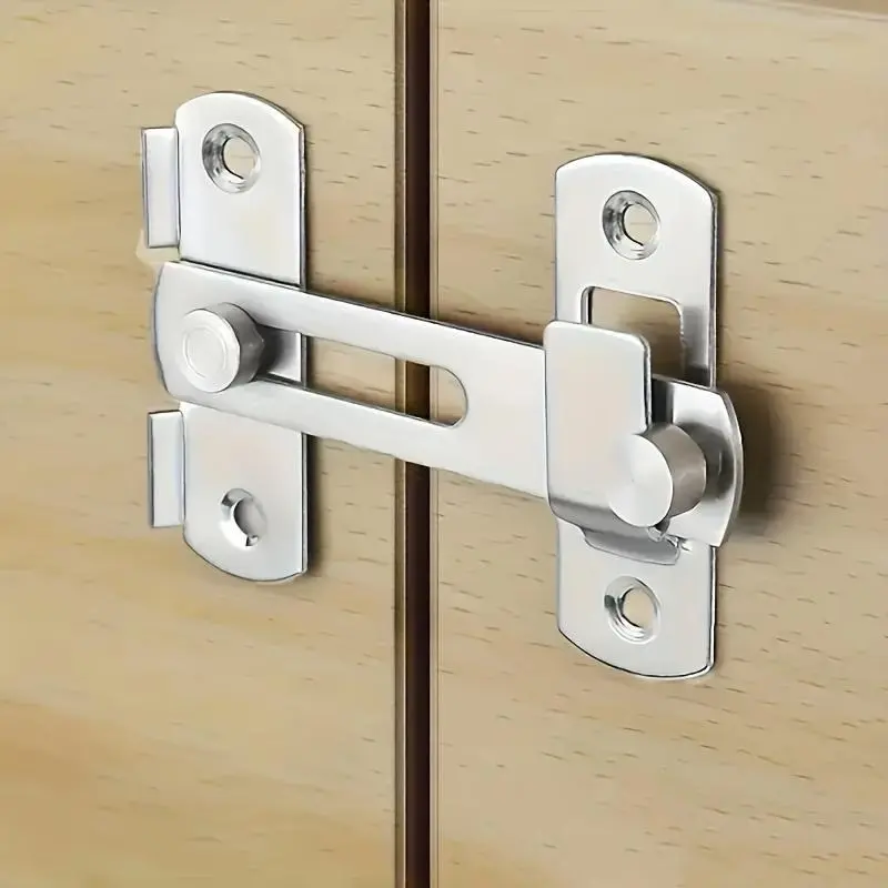 Stainless Steel Door Bolt, Durable Security Rotating Door Bolt with Key Control, Suitable for Home and Bathroom Security, Bathroom Door Handle, Lock, Hardware, Screws, Stainless Steel Locks, Door Safety Lock, Sturdy Lock