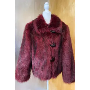 Faux Fur Burgundy Coat L-XL