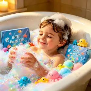 Ocean Toy Bath Salt Ball Set 70g*12pcs Bath Fizz Balls Children's Bath Balls Bath Bubble Maker Gift Box