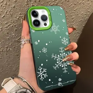 Case for iPhone 17 Pro Max 16 Plus 15 14 13 12 11 Air E Large Snowflake Pattern Matte Shockproof Anti-Scratch Stylish Smartphone Cover